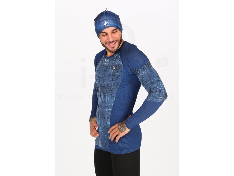 ODLO Sous-vêtement technique à demi-zip POW Blackcomb Bleue pour Femme