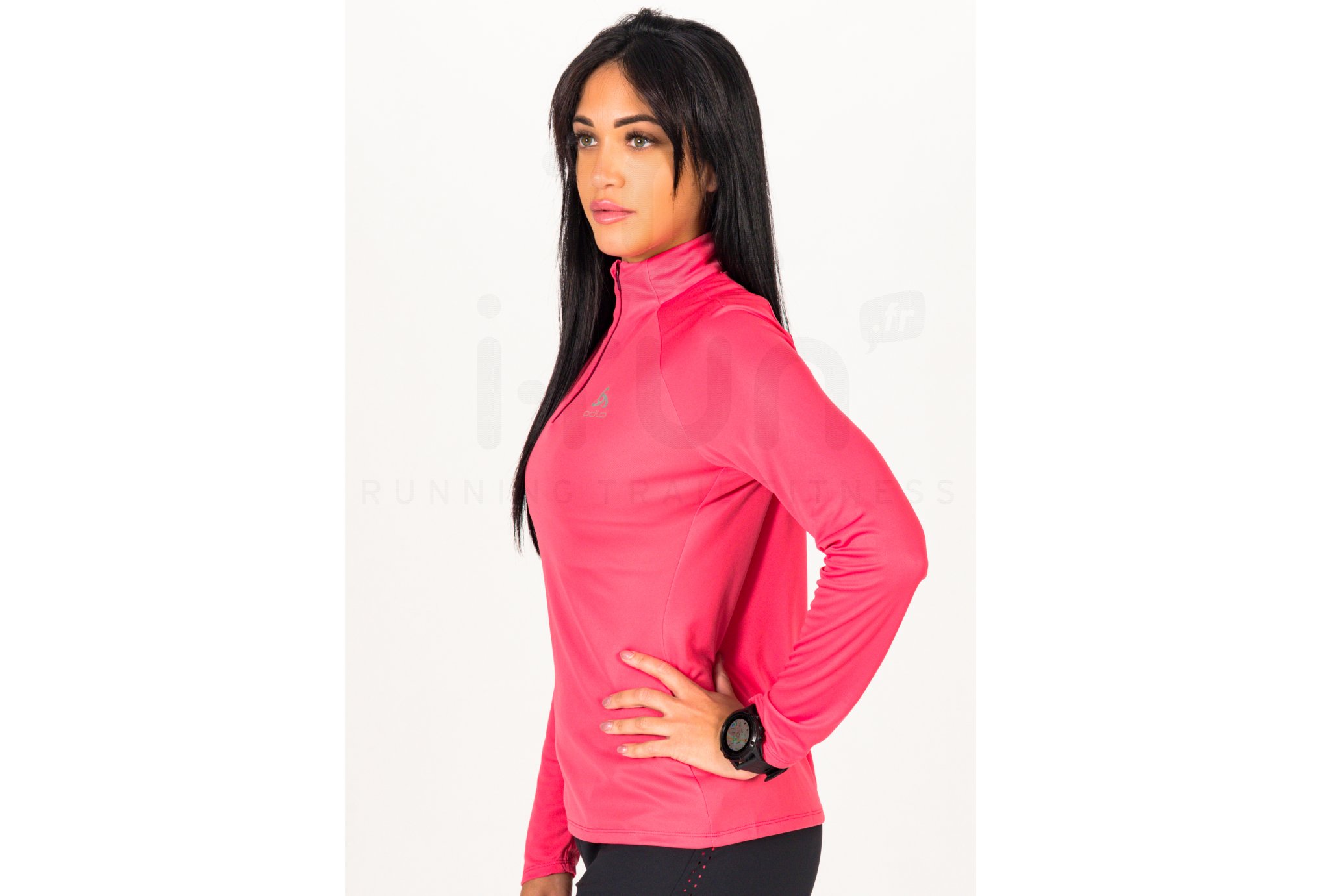 Odlo Maglia Termica Manica Lunga Donna - Run Easy Warm, Midlayer In Pile A Nido D'Ape, Fori Per Pollice, Collo Alto