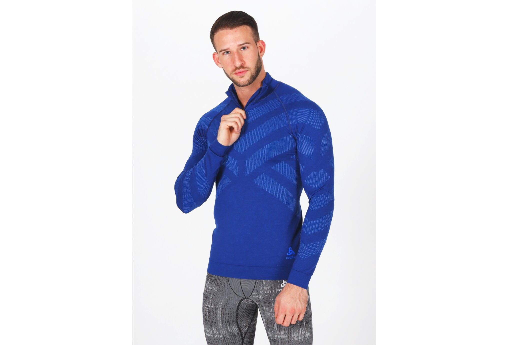 Odlo Natural + Kinship Warm 1/2 zip M vêtement running homme