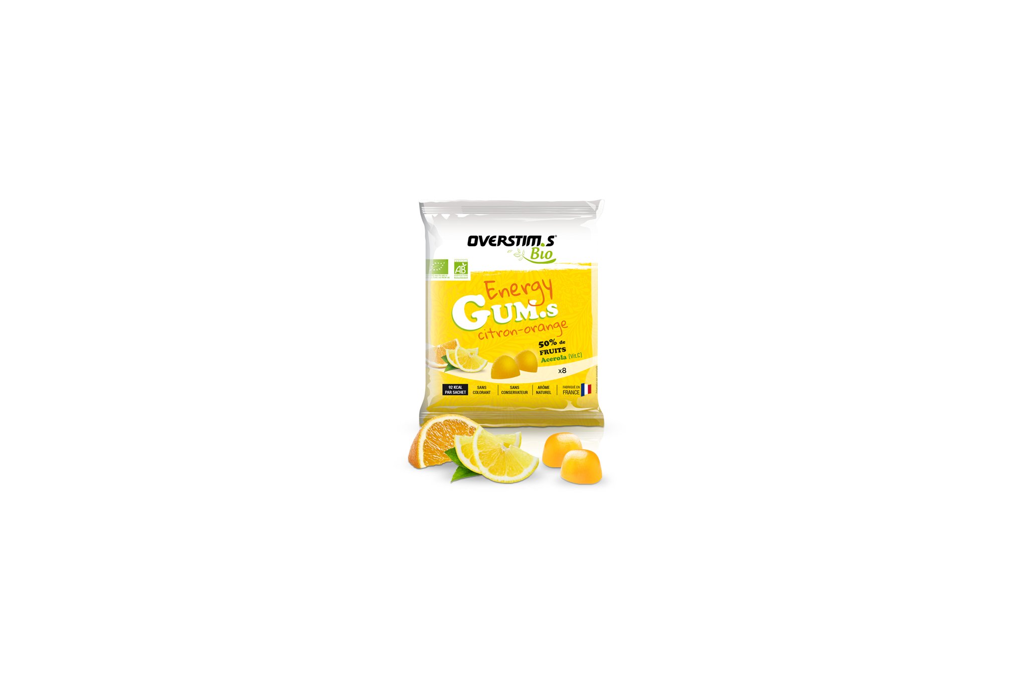 OVERSTIMS Energy Gum.s Bio - Citron-Orange Diététique Barres