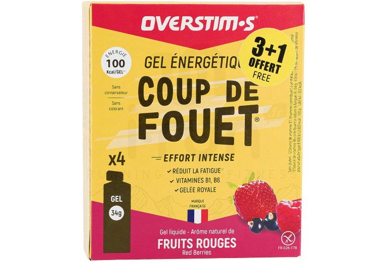 OVERSTIMS tui Gels Energie Instantane Coup de Fouet 3+1 - Fruits rouges