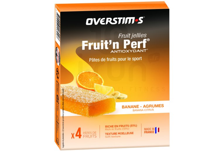 OVERSTIMS Caja de  barritas Fruit'n Perf antioxidante-Banana/ctricos