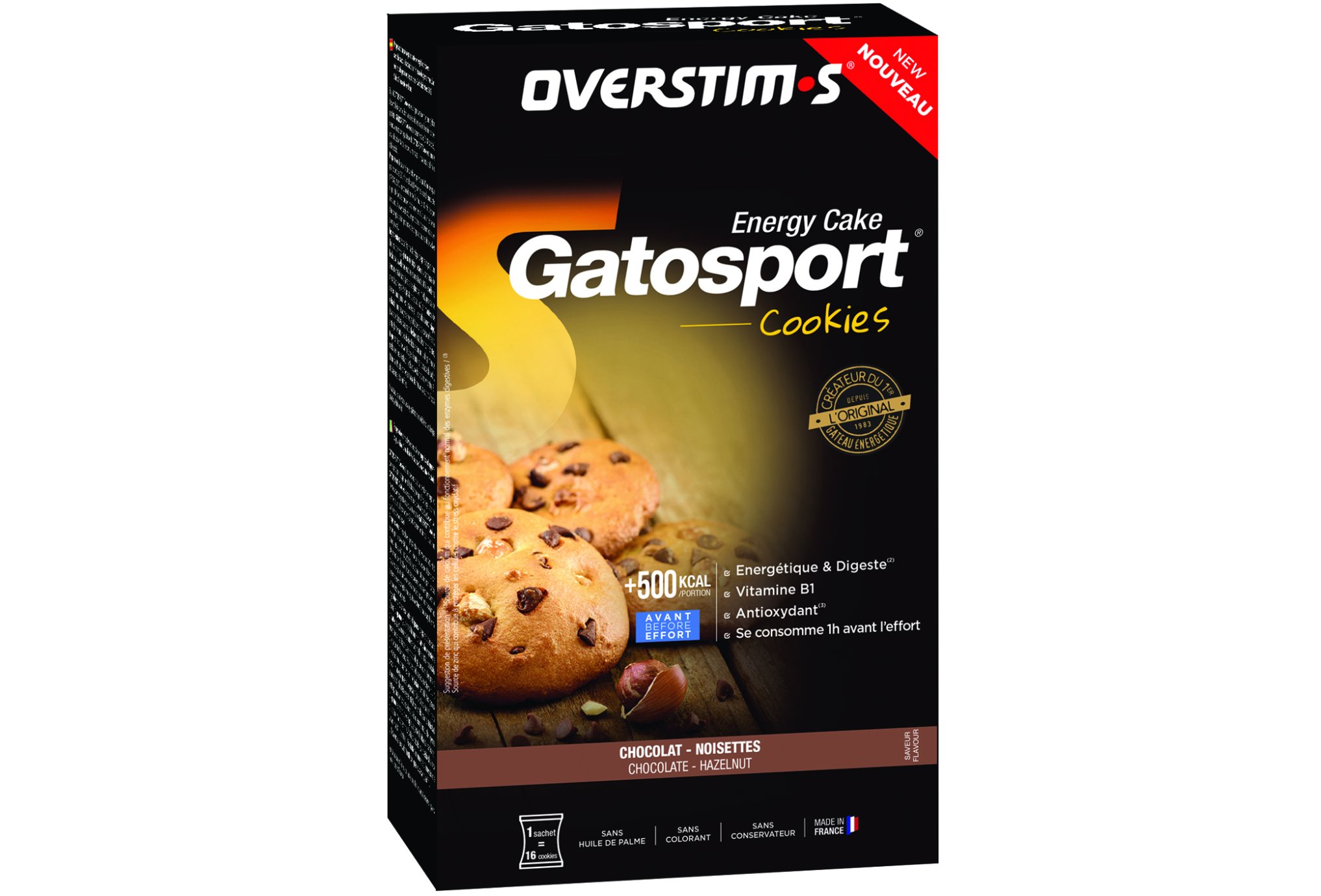 OVERSTIMS Gatosport Cookies - Chocolat/noisettes Diététique Préparation