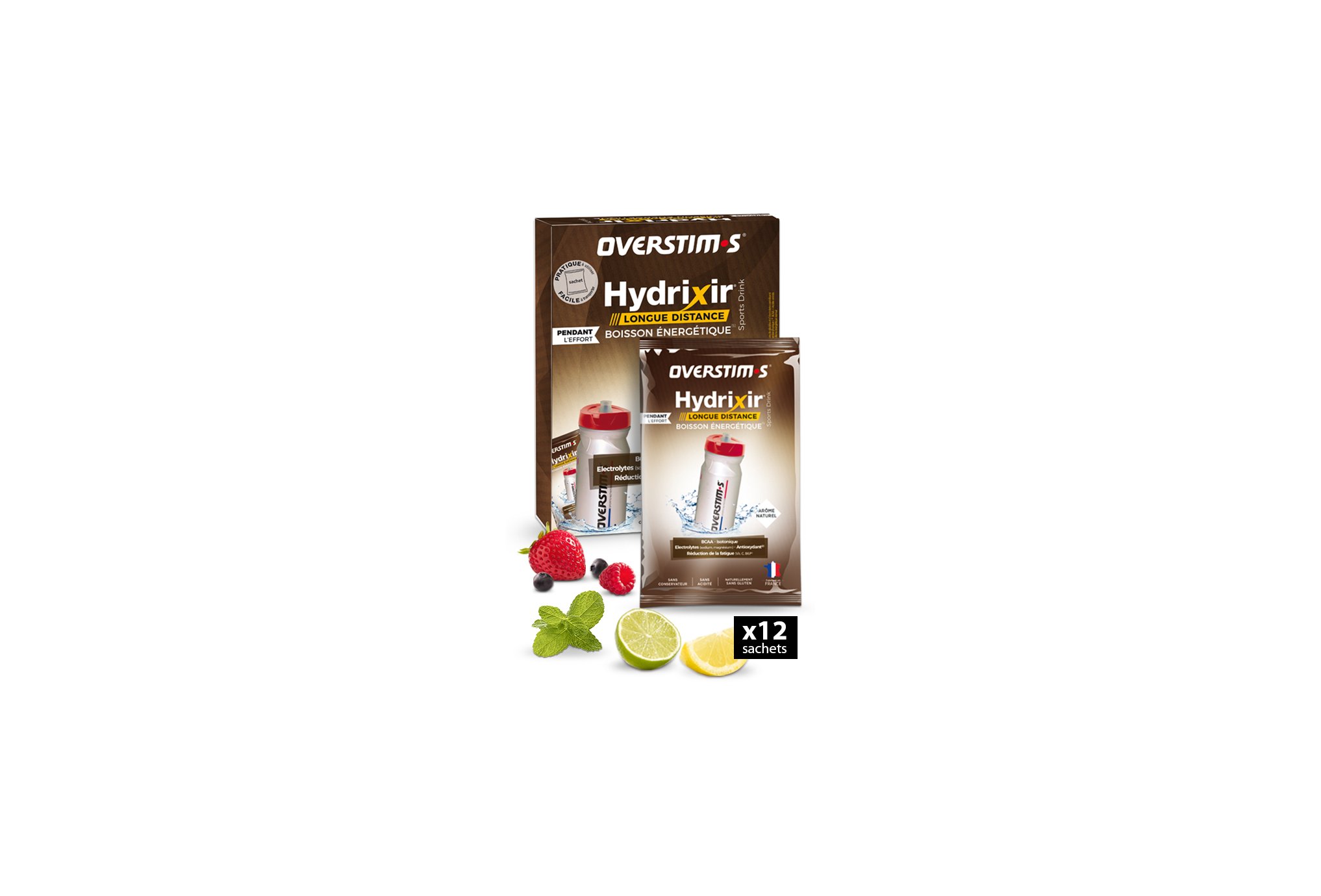 OVERSTIMS Hydrixir Longue Distance 12 sachets - Assortiments d'arômes Diététique Boissons