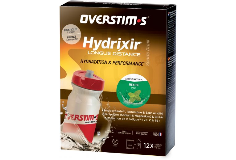 OVERSTIMS bebida Hydrixir Larga distancia - 12 bolsitas - Menta
