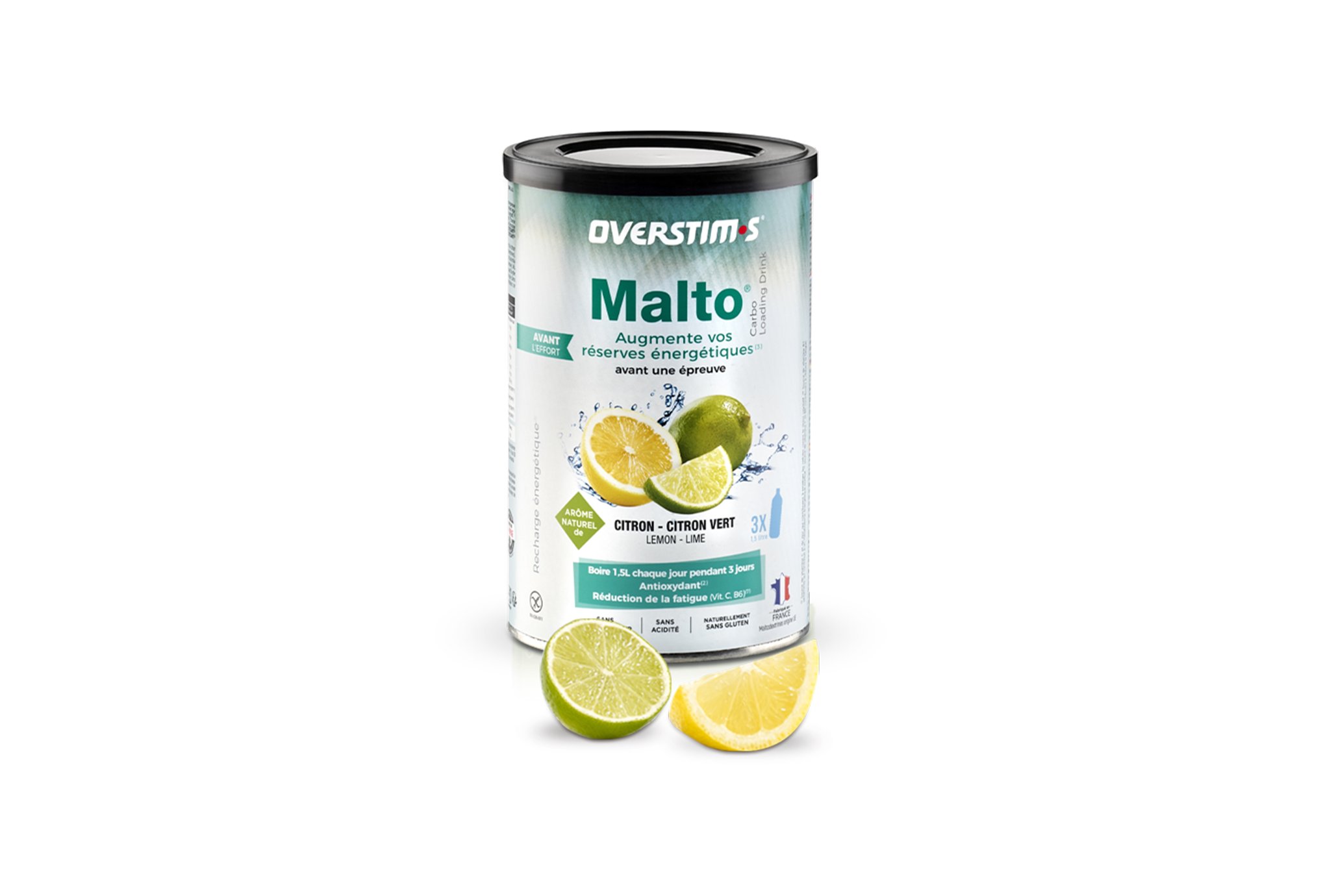 OVERSTIMS Malto Antioxydant 500 g - Citron/citron vert Diététique Préparation