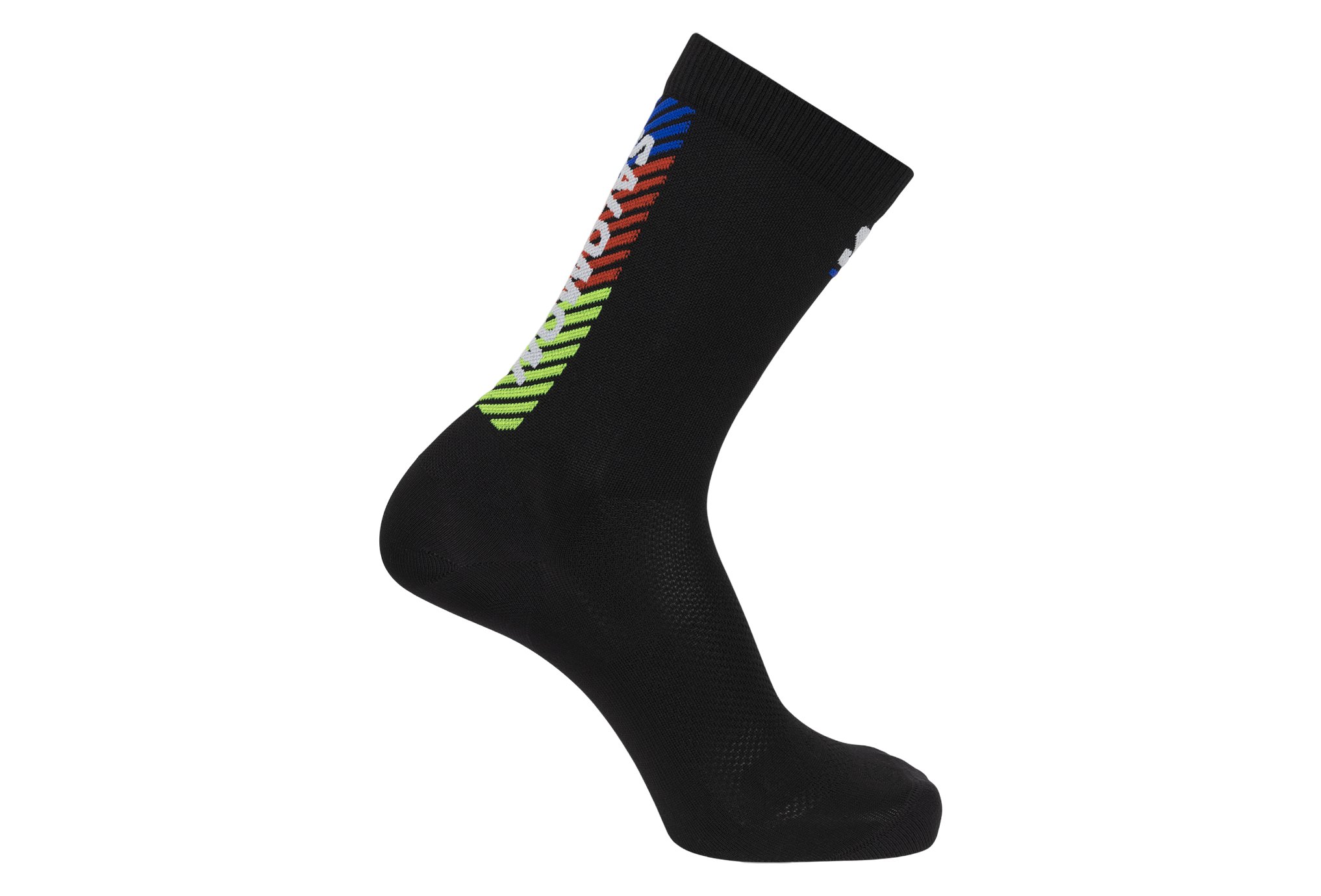 CHAUSSETTES DE RUNNING TRAIL SALOMON DRAPEAU REUNION NOIR ET ROUGE