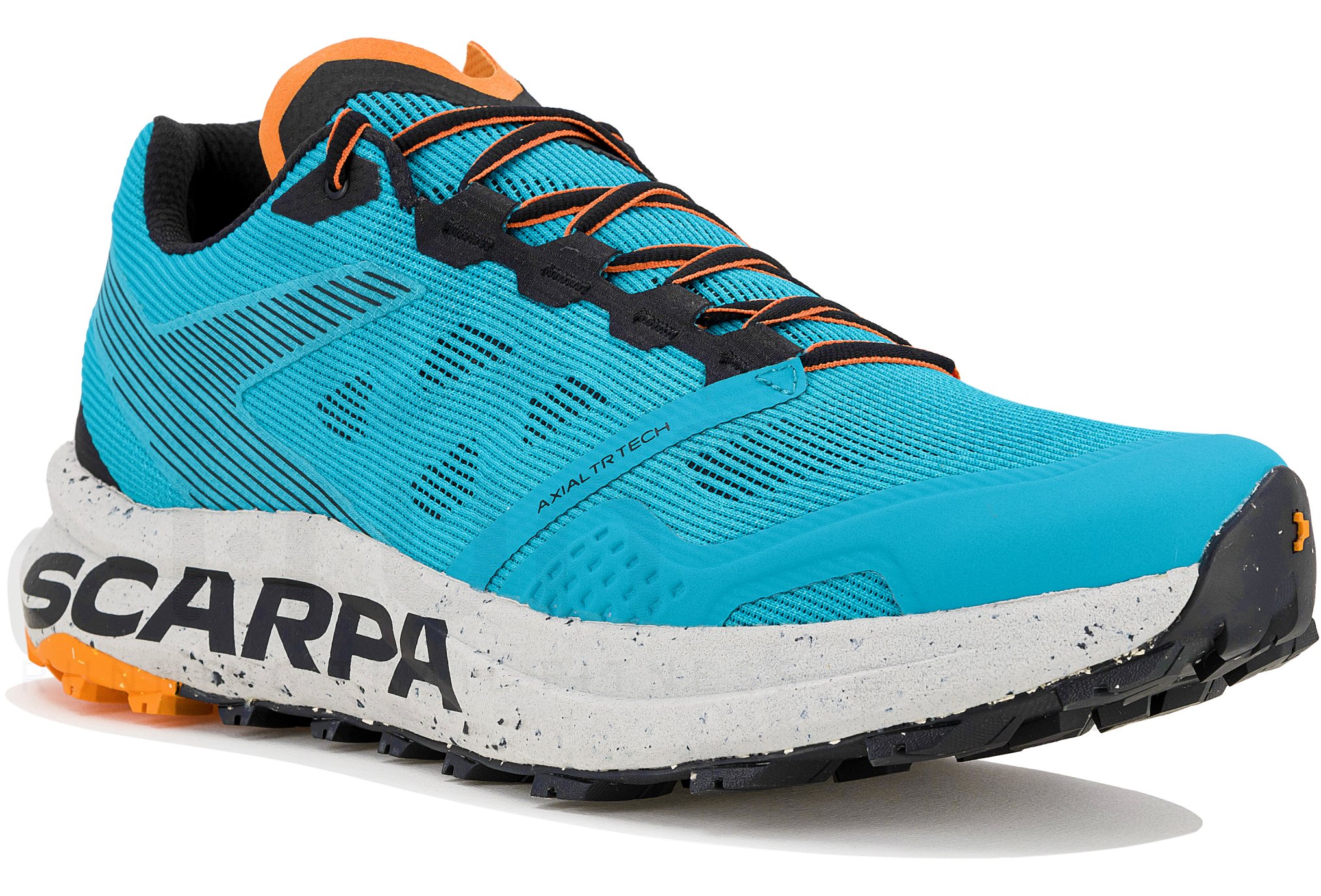 SCARPA Spin Planet Scarpe Da Trail Running – Colore Antracite/Zafferano, Taglia 46.5 EU, Materiali Riciclati, Suola Vibram Lite Base