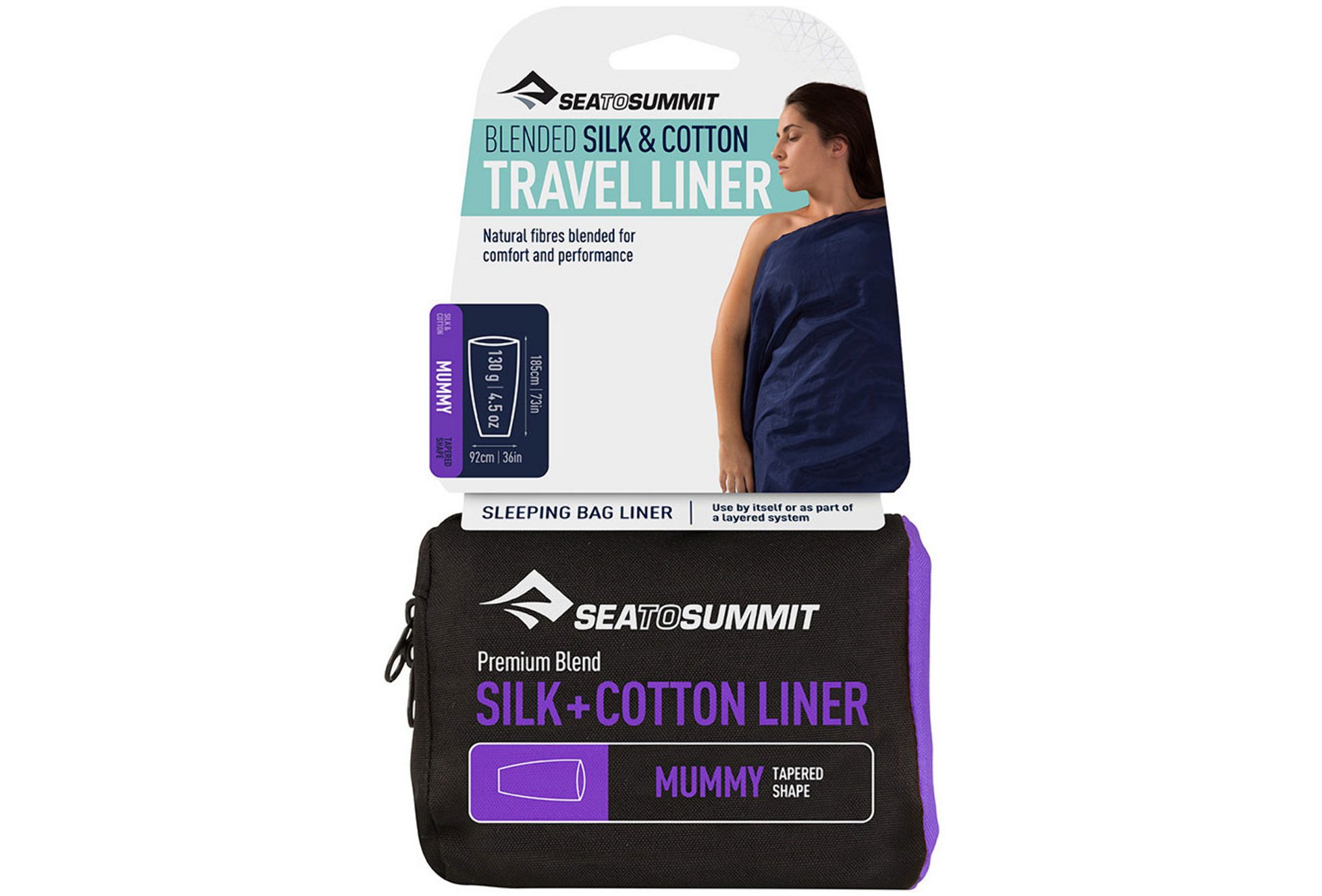 Sea To Summit Drap de sac Soie et Coton Mummy Tapered Sac de couchage