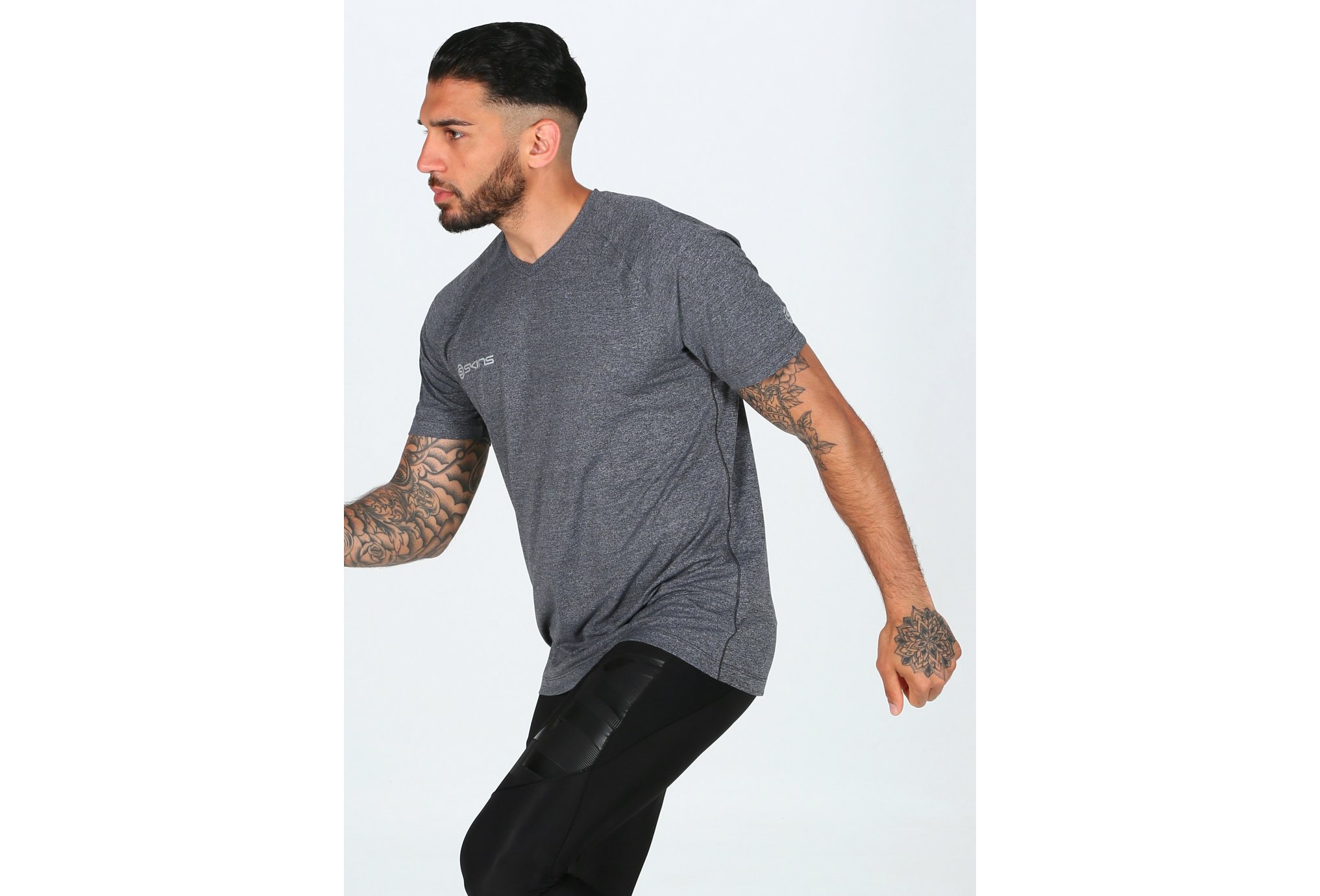 Skins Vector V Neck M vêtement running homme