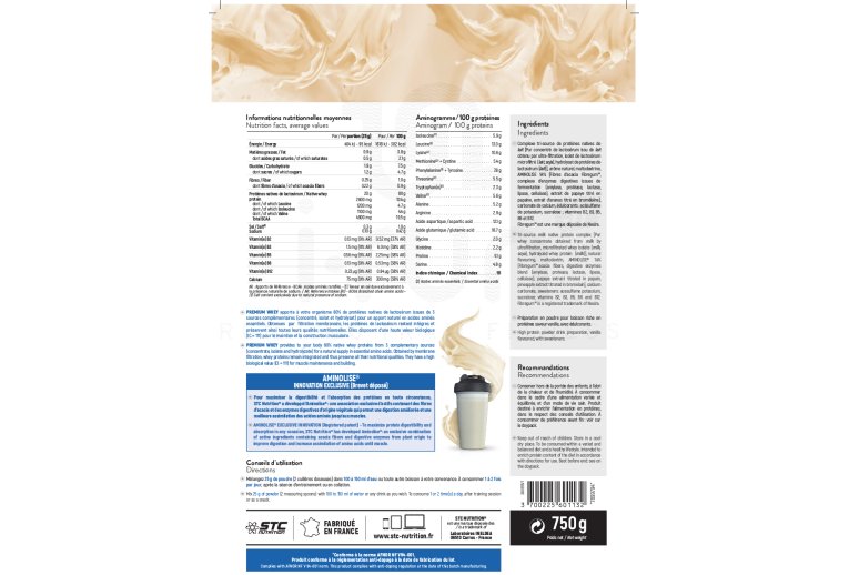 STC Nutrition Whey Pure Premium Protein vanille 750 g