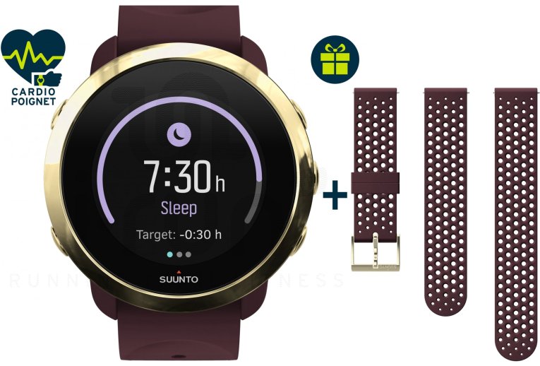 Suunto Pack 3 Fitness Burgundy + correa Burgundy Gold de regalo