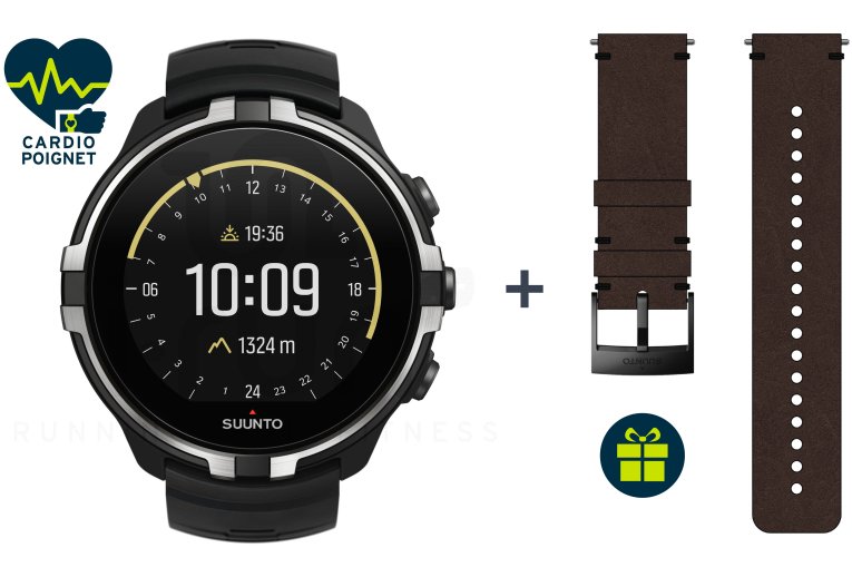 Suunto Pack Spartan Sport Wrist HR Baro Stealth + Correa Urban 2 Cuir Offert