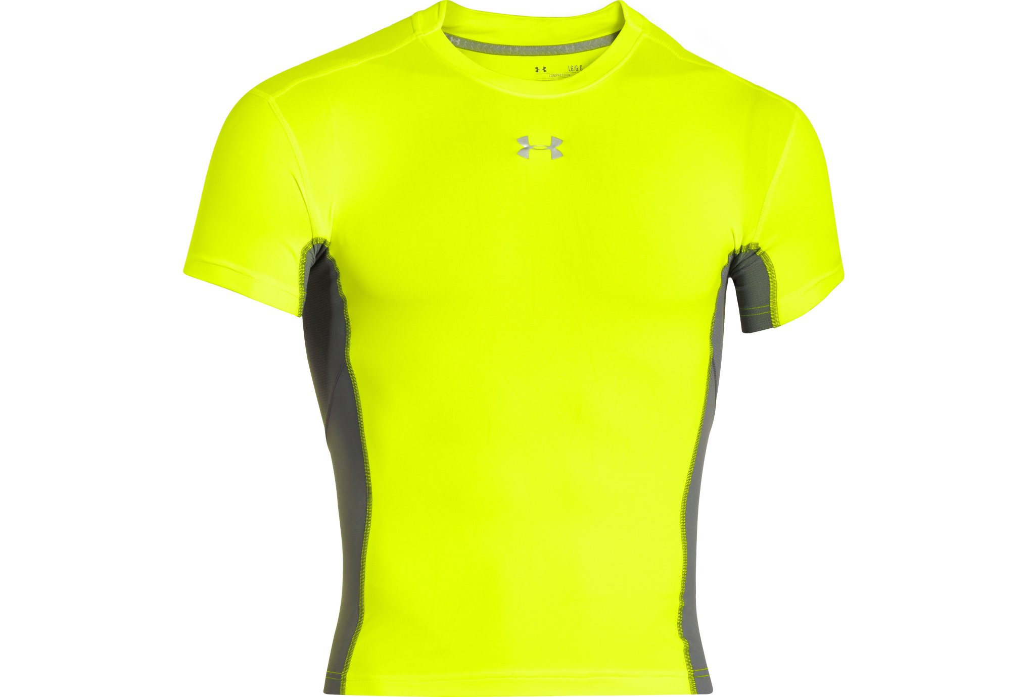 Under Armour Tee-shirt HeatGear ArmourStretch M homme Jaune/or pas cher